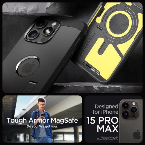 Spigen Tough Armor MagSafe iPhone 15 Pro Max Case - Black, Spigen 8809896749435 8809896749435