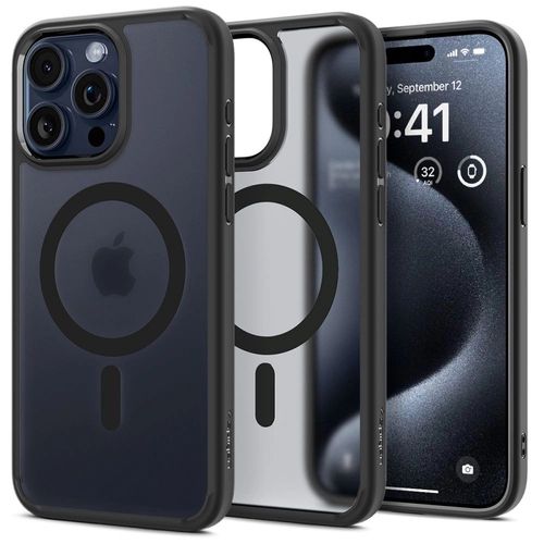 Spigen Ultra Hybrid Mag Case with MagSafe for iPhone 15 Pro - Clear Black, Spigen 8809896750516 8809896750516