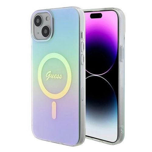Guess GUHMP15MHITSQ iPhone 15 Plus 6.7&quot; turquoise/turquoise hardcase IML Iridescent MagSafe, Guess 3666339154936 3666339154936