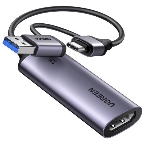 Vaizdo įrašymo adapteris 2K@30Hz HDMI -> USB-A/USB-C UGREEN/15389 6941876213894