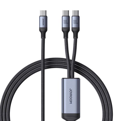 Joyroom Speedy Series S-A21 2in1 USB-C - USB-C / USB-C cable 100W 1.5m - black, Joyroom 6941237100764 6941237100764