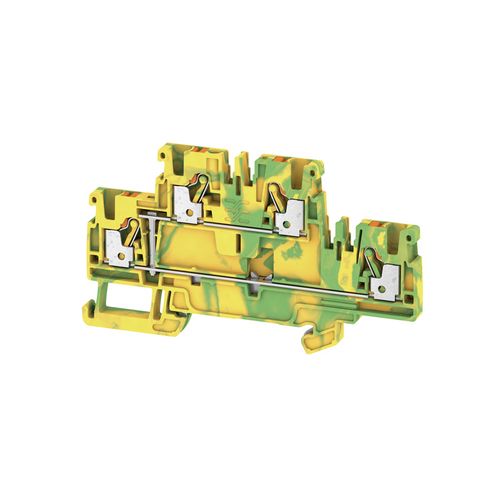 PE terminal, PUSH IN, 2.5 mm², 800 V, Number of connections: 4, Number of levels: 2, Green/yellow Weidmuller 1547680000 04050118462906