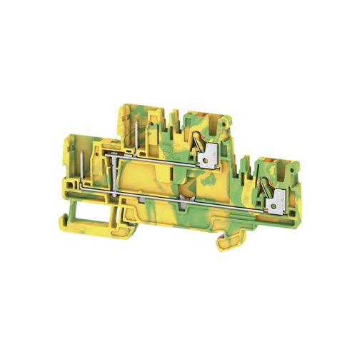 PE terminal, PUSH IN, 2.5 mm², Number of connections: 4, Number of levels: 2, Green/yellow Weidmuller 1548160000 04050118353945