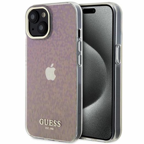 Guess GUHCP15SHDECMP iPhone 15 6.1&quot; pink/pink hardcase IML Faceted Mirror Disco Iridescent, Guess 3666339172596 3666339172596
