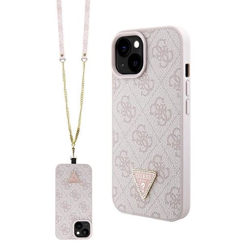 Guess GUHCP15SP4TDSCPP iPhone 15 6.1&quot; pink/pink hardcase Crossbody 4G Metal Logo, Guess 3666339147228 3666339147228
