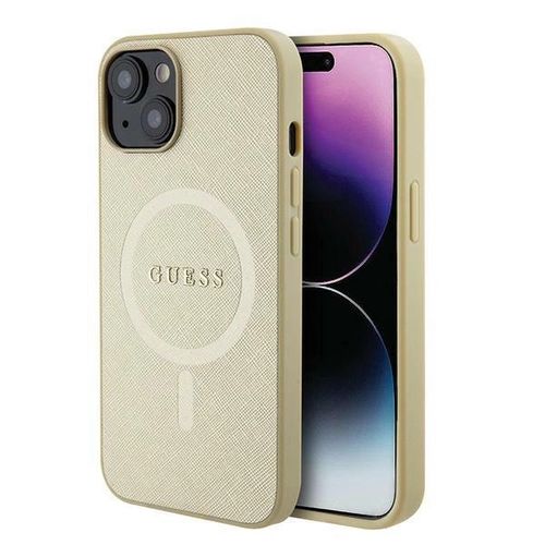 Guess GUHMP15MPSAHMCB iPhone 15 Plus 6.7&quot; gold/gold hardcase Saffiano MagSafe, Guess 3666339156053 3666339156053