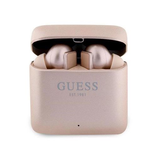 Guess GUTWSSU20ALEGP TWS Bluetooth Earphones + Dock Rose Gold/Rose Gold Printed Logo, Guess 3666339170301 3666339170301