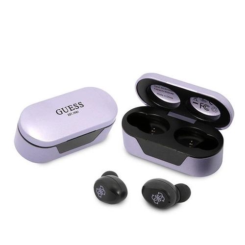 Guess GUTWST31EU TWS Bluetooth headphones + docking station purple/purple, Guess 3666339111465
