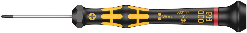1550 PH ESD Kraftform Micro screwdriver for Phillips screws, PH 000x40, Wera 05030117001