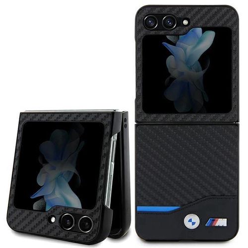 BMW Leather Carbon case for Samsung Galaxy Z Flip 5 - black, BMW 3666339174071