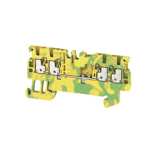 PE terminal, PUSH IN, 1.5 mm², 500 V, Number of connections: 4, Number of levels: 1, Green/yellow, orange Weidmuller 1552660000