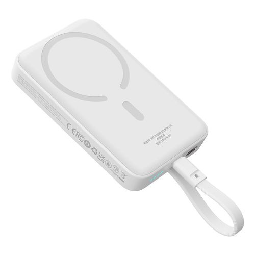 Baseus Magnetic Mini MagSafe 10000mAh 30W powerbank with built-in USB-C cable - white + Baseus Simple Series USB-C - USB-C 60W 0.3m cable, Baseus 6932172642778 6932172642778