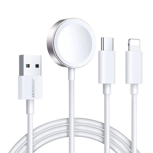 Joyroom S-IW008 3-in-1 cable magnetic charger USB-A - Lightning/USB-C 1.2m - white, Joyroom 6956116771300 6956116771300