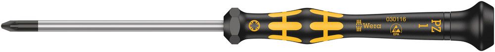 1555 PZ ESD Kraftform Micro screwdriver for Pozidriv screws, PZ 1x80, Wera 05030116001