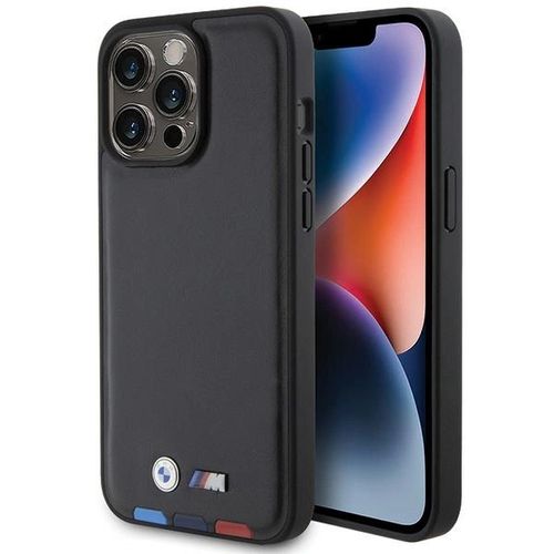BMW BMHCP15X22PTDK iPhone 15 Pro Max 6.7&quot; black/black Leather Stamp Tricolor, BMW 3666339143374 3666339143374
