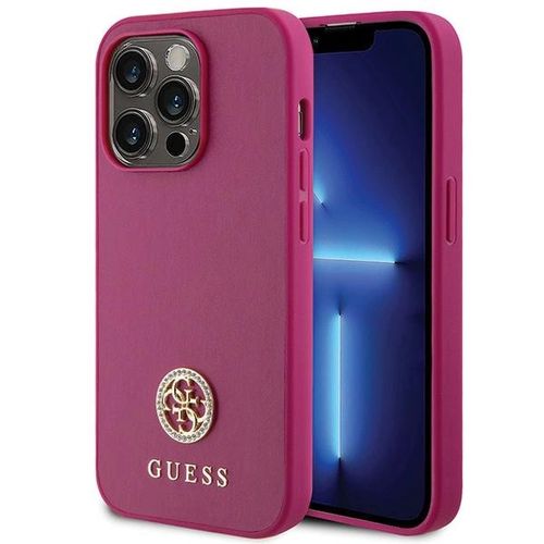Guess GUHCP15LPS4DGPP iPhone 15 Pro 6.1&quot; pink/pink hardcase Strass Metal Logo, Guess 3666339150884 3666339150884