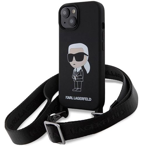 Karl Lagerfeld KLHCP15SSCBSKNK iPhone 15 6.1&quot; hardcase black/black Crossbody Silicone Ikonik, Karl Lagerfeld 3666339167431 3666339167431