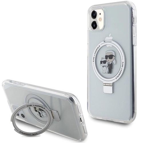 Karl Lagerfeld KLHMN61HMRSKCH iPhone 11 / Xr 6.1&quot; white/white hardcase Ring Stand Karl&amp;Choupette MagSafe, Karl Lagerfeld 3666339168797 3666339168797