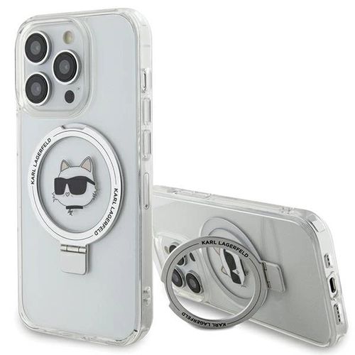 Karl Lagerfeld KLHMP15LHMRSCHH iPhone 15 Pro 6.1&quot; white/white hardcase Ring Stand Choupette Head MagSafe, Karl Lagerfeld 3666339168650 3666339168650