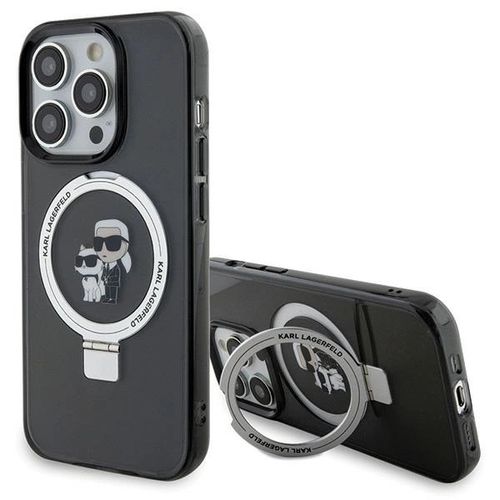 Karl Lagerfeld KLHMP15LHMRSKCK iPhone 15 Pro 6.1&quot; black/black hardcase Ring Stand Karl&amp;Choupette MagSafe, Karl Lagerfeld 3666339169138 3666339169138