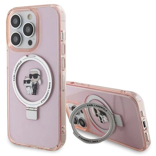 Karl Lagerfeld KLHMP15LHMRSKCP iPhone 15 Pro 6.1&quot; pink/pink hardcase Ring Stand Karl&amp;Choupette MagSafe, Karl Lagerfeld 3666339169015 3666339169015