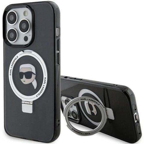 Karl Lagerfeld KLHMP15LHMRSKHK iPhone 15 Pro 6.1&quot; black/black hardcase Ring Stand Karl Head MagSafe, Karl Lagerfeld 3666339168414 3666339168414