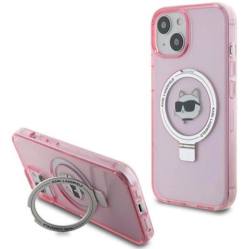Karl Lagerfeld KLHMP15SHMRSCHP iPhone 15 6.1&quot; pink/pink hardcase Ring Stand Choupette Head MagSafe, Karl Lagerfeld 3666339168759 3666339168759