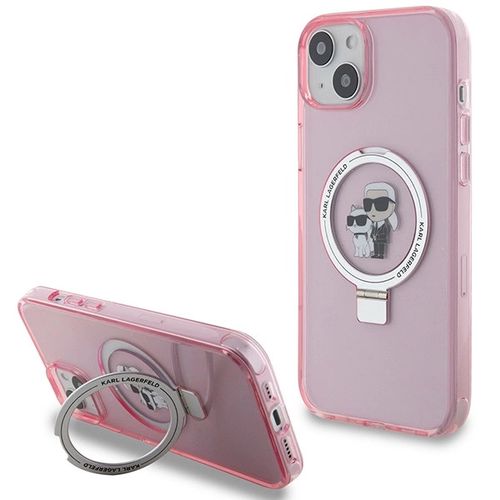 Karl Lagerfeld KLHMP15SHMRSKCP iPhone 15 6.1&quot; pink/pink hardcase Ring Stand Karl&amp;Choupette MagSafe, Karl Lagerfeld 3666339168995 3666339168995
