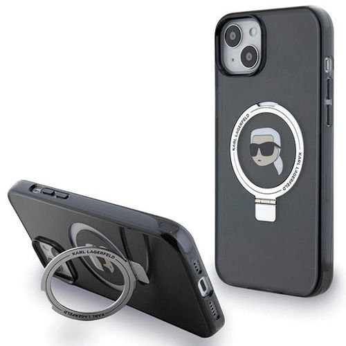 Karl Lagerfeld KLHMP15SHMRSKHK iPhone 15 6.1&quot; black/black hardcase Ring Stand Karl Head MagSafe, Karl Lagerfeld 3666339168391 3666339168391
