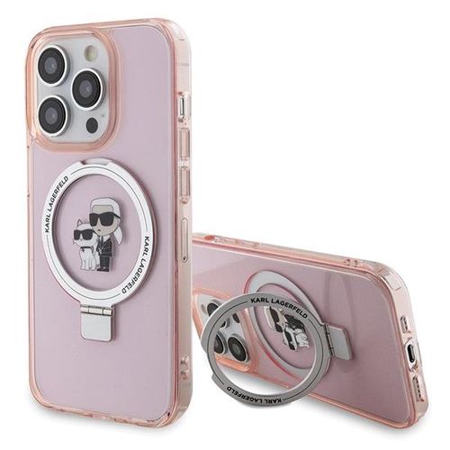 Karl Lagerfeld KLHMP15XHMRSKCP iPhone 15 Pro Max 6.7&quot; pink/pink hardcase Ring Stand Karl&amp;Choupette MagSafe, Karl Lagerfeld 3666339169022 3666339169022