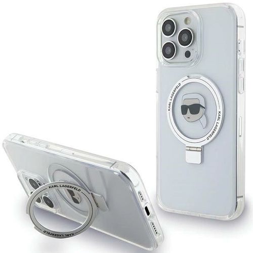 Karl Lagerfeld KLHMP15XHMRSKHH iPhone 15 Pro Max 6.7&quot; white/white hardcase Ring Stand Karl Head MagSafe, Karl Lagerfeld 3666339168544 3666339168544