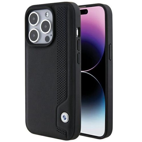 BMW Leather Blue Dots iPhone 15 Pro Max Case - Black, BMW 3666339142339 3666339142339