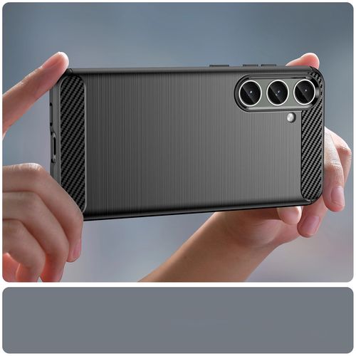 Case for Carbon Case Samsung Galaxy S24+ flexible silicone carbon cover - black, Hurtel 9145576283769 9145576283769