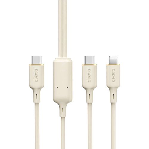 Dudao L7SF 2in1 cable USB-C - USB-C / Lightning 100W 1.2m - beige, Dudao 6976625331062 6976625331062