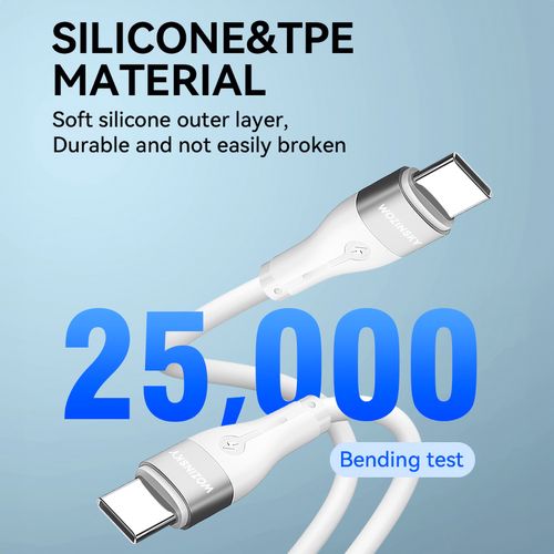 Wozinsky WSTCC1 USB-C / USB-C PD 65W cable 1 m long - white, Wozinsky 5907769308796 5907769308796