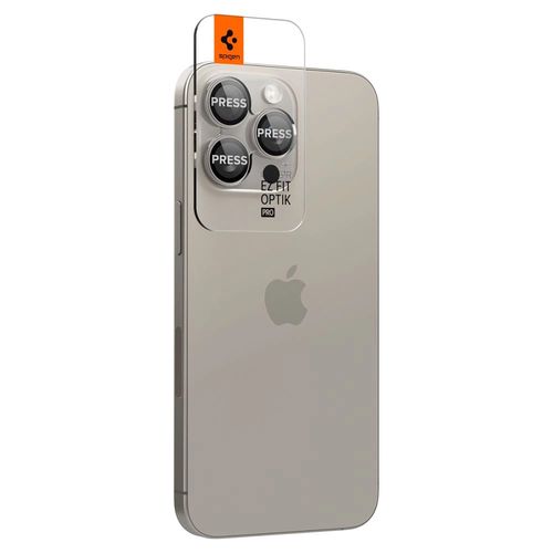 Spigen Optik.tR EZ Fit Camera Protector for iPhone 14 Pro / Pro Max / 15 Pro / Pro Max - Natural Titanium 2 pcs., Spigen 8809971220545 8809971220545