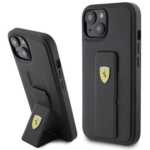 Ferrari Grip Stand Metal Logo case for iPhone 15 - black, Ferrari 3666339201838 3666339201838