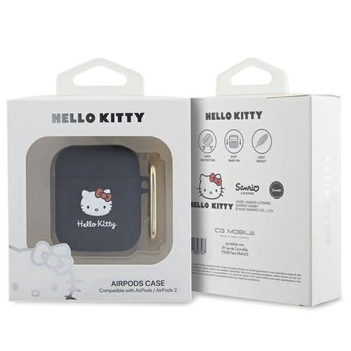 Hello Kitty Silicone 3D Kitty Head case for AirPods 1/2 - black, Hello Kitty 3666339189631 3666339189631
