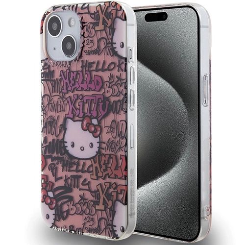 Hello Kitty IML Tags Graffiti case for iPhone 15 - pink, Hello Kitty 3666339188412