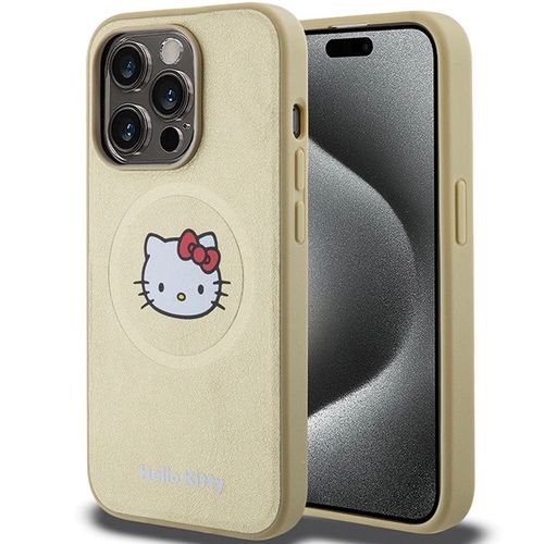 Hello Kitty Leather Kitty Head MagSafe case for iPhone 14 Pro - gold, Hello Kitty 3666339189044