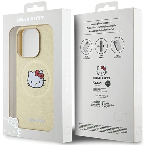 Hello Kitty Leather Kitty Head MagSafe case for iPhone 14 Pro Max - gold, Hello Kitty 3666339189051