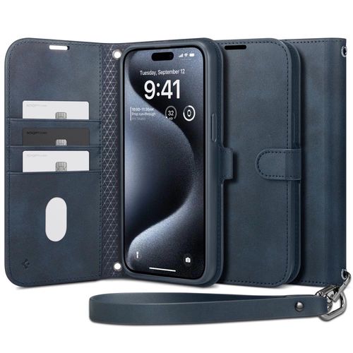 Spigen Wallet S Pro Case for iPhone 15 Pro - Navy Blue, Spigen 8809896750721 8809896750721