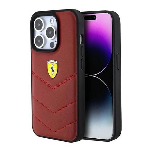 Ferrari Leather Stitched Lines case for iPhone 15 Pro - red, Ferrari 3666339181161 3666339181161