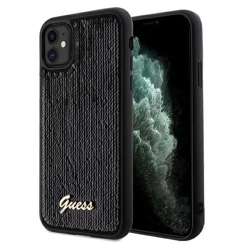 Guess Sequin Script Metal case for iPhone 11 / Xr - black, Guess 3666339172770 3666339172770