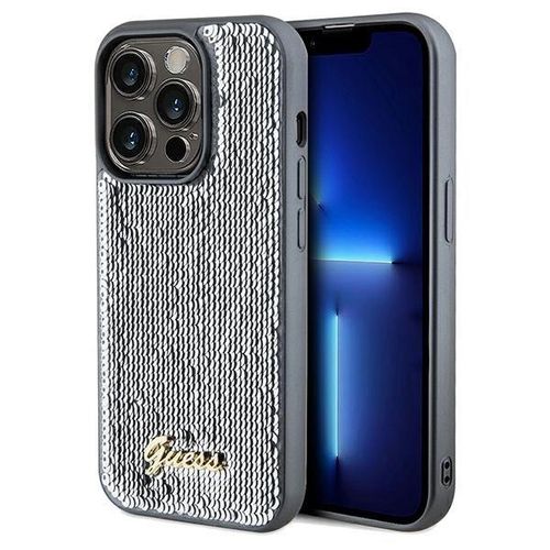 Guess Sequin Script Metal case for iPhone 14 Pro Max - silver, Guess 3666339173142 3666339173142
