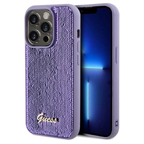 Guess Sequin Script Metal case for iPhone 14 Pro Max - purple, Guess 3666339176211 3666339176211