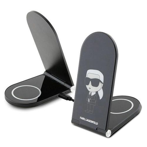 Karl Lagerfeld Ikonik MagSafe 15W inductive charger, foldable 2in1 - black, Karl Lagerfeld 3666339113025 3666339113025