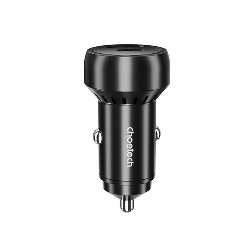 Choetech TC0014 USB-C USB-A PD 60W car charger with LED backlight - black, Choetech 6932112103895 6932112103895