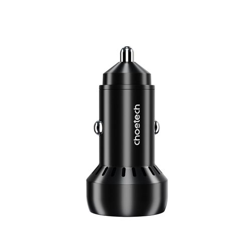 Choetech TC0014 USB-C USB-A PD 60W car charger with LED backlight - black, Choetech 6932112103895