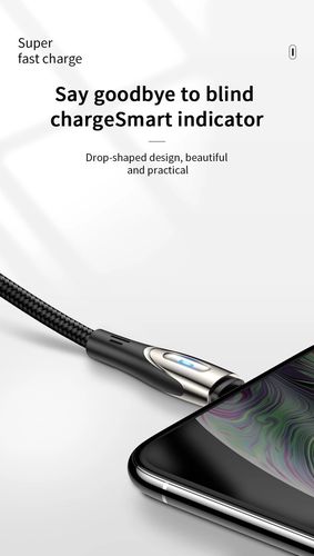 Joyroom Sharp Series S-M411 USB-A / micro USB 3A 1.2m Cable with Charging Indicator - Black, Joyroom 6956116798895 6956116798895